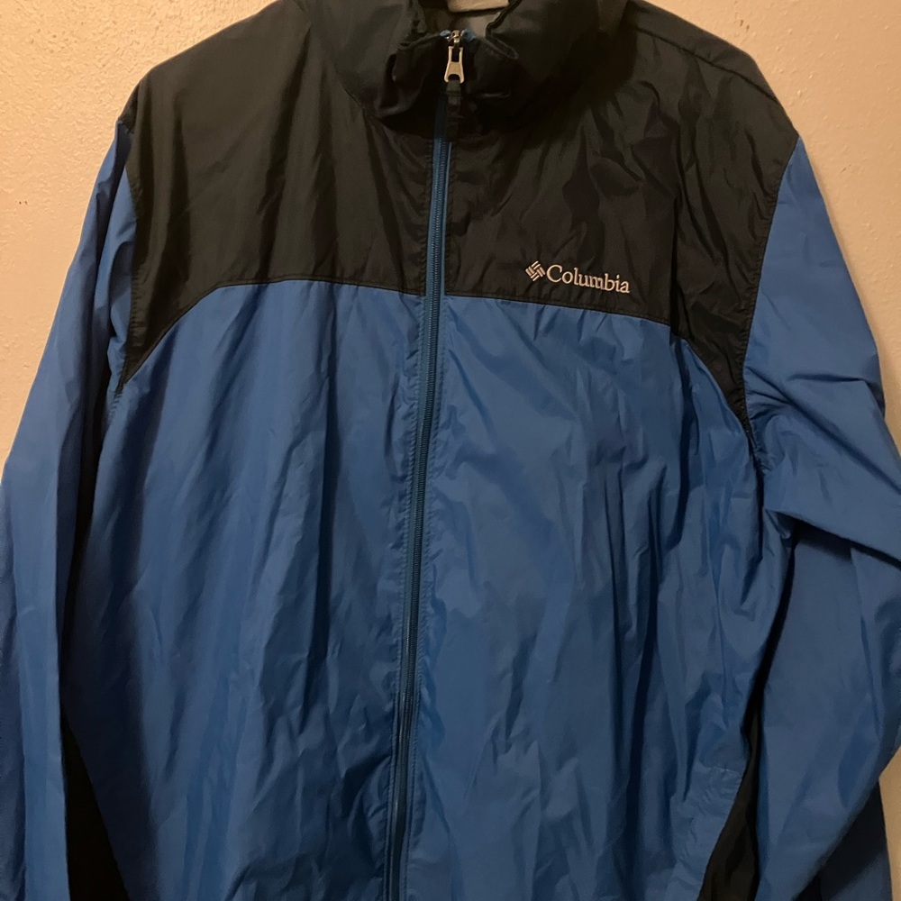 Columbia Blue and Black Windbreaker Jacket